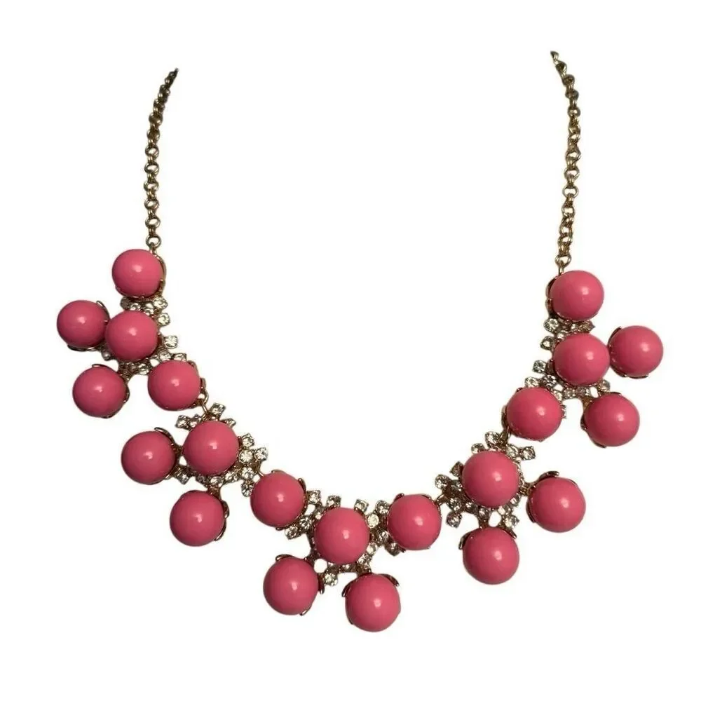 Talbots pink with crystal statement necklace